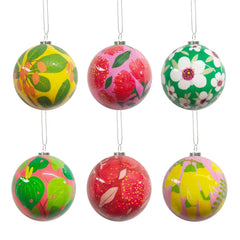 Box of Six NZ Botanical Christmas Baubles
