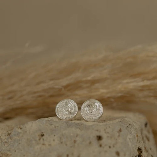 Sterling Silver Earrings - Evolve Ocean Wave Coin