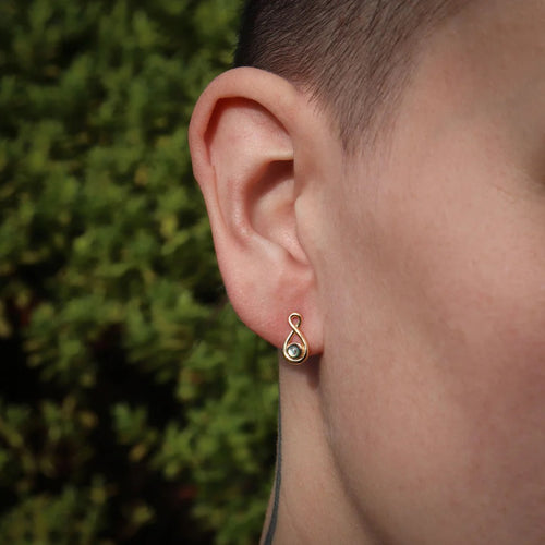 Sterling Silver Studs - Twist and Paua