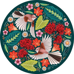 Chirpy Fantails Round 1000 Pce Puzzle