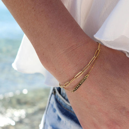 Little Taonga - Mana Wahine Double Chain - Gold Plated