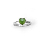 Nick Von K - Sterling Silver Pounamu Heart Ring