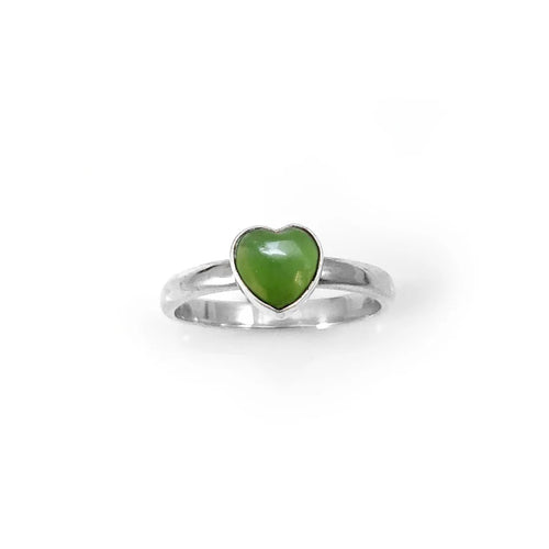 Nick Von K - Sterling Silver Pounamu Heart Ring