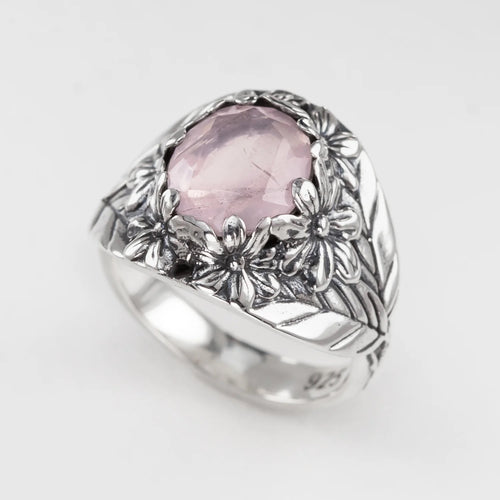 Flower Garden Ring in Rose Quartz