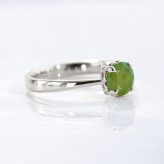 Baby Dewdrop Ring with Pounamu in Sterling Silver