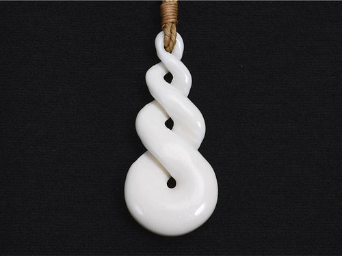 Triple-twist bone pendant cord