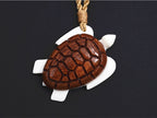 Sea Turtle Bone and Koa Wood Pendant