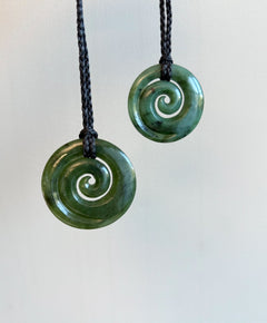 NZ Greenstone Pendant Koru 40 - 50mm