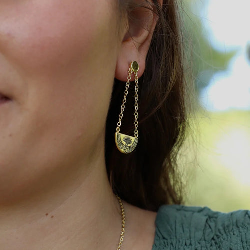 Huia Breastplate Earrings - Gold