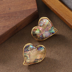 Eco-friendly Brass Earrings - Heart