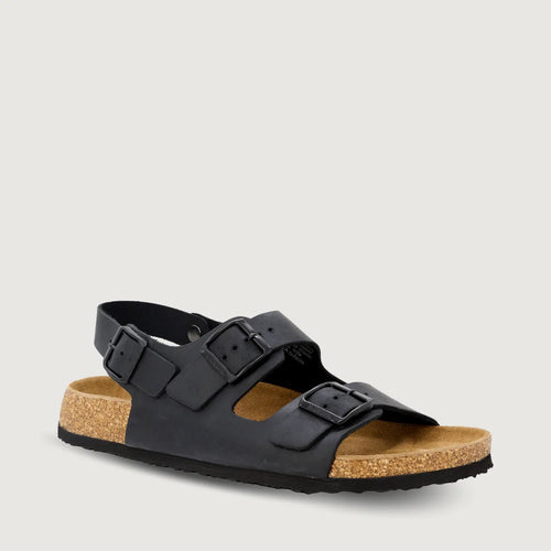 Hikoi Back Strap Sandal- Black leather
