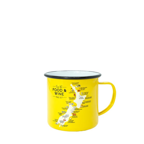 Enamel Mug - Food & Wine Yellow