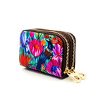 Double Zipped Card Holder - Pink Tui