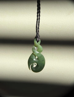NZ Greenstone / Pounamu Pendant - Double Twist Koru