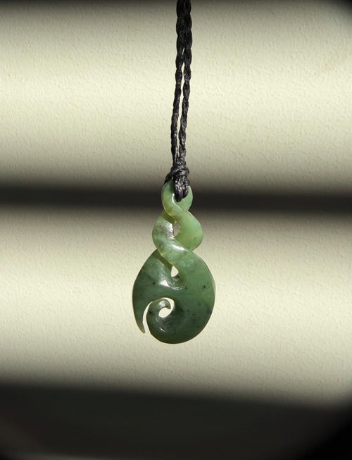 NZ Greenstone / Pounamu Pendant - Double Twist Koru