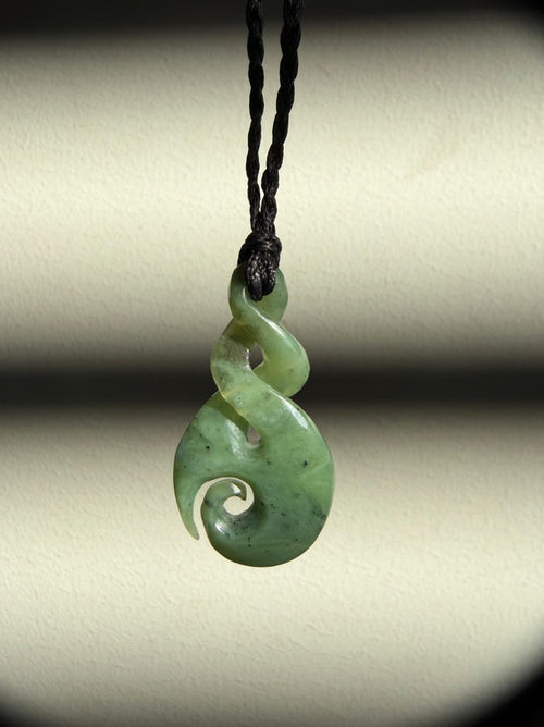 NZ Greenstone / Pounamu Pendant - Double Twist Koru