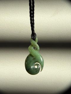 NZ Greenstone / Pounamu Pendant - Double Twist Koru