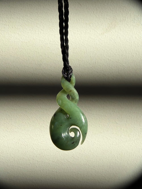 NZ Greenstone / Pounamu Pendant - Double Twist Koru