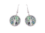 Boxed Tree of Life Paua & Rhodium Earrings