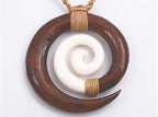 Big Koru Bone & Koa Wood Pendant