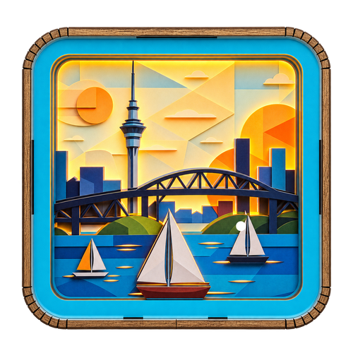 3D Wooden Light Box - Auckland