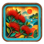 3D Wooden Light Box - Pohutukawa Coast