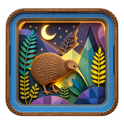 3D Wooden Light Box - The Great Kiwi Escape