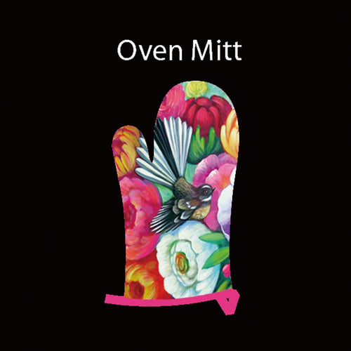 Oven Mitt - Pink Fantail