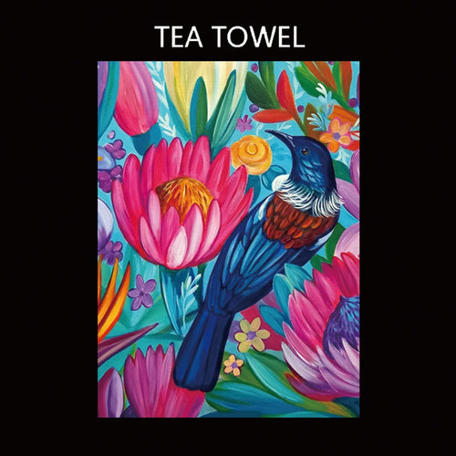 Tea Towel - Pink Tui