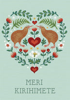 Wolfkamp & Stone - Kiwi Heart - Christmas Card