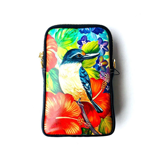 Cell Phone Bag - Kingfisher Hibiscus