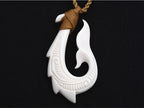 Premier fish-hook&whale-tail bone pendant