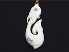 Premier Manaia paua&bone carving pendant