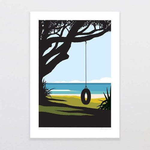 A4 Art Print - Beach Swing