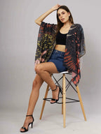 Abstract Art Viscose Crepe Kaftan Cape