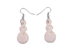 Boxed Twist Bone Carving Earrings