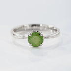 Baby Dewdrop Ring with Pounamu in Sterling Silver