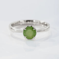 Baby Dewdrop Ring with Pounamu in Sterling Silver