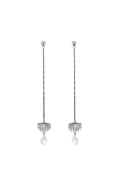 Boh Runga - Fan Tail Pearl Drop Earrings