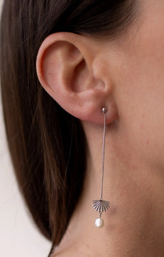 Boh Runga - Fan Tail Pearl Drop Earrings