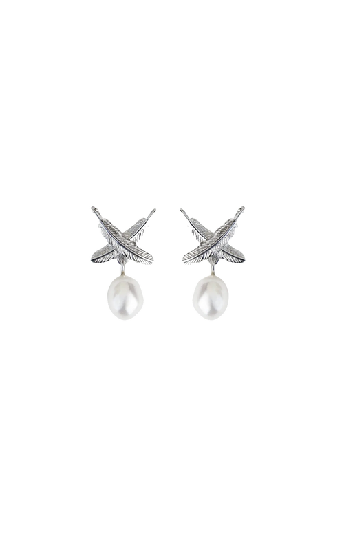 Boh Runga - Feather Kisses Pearl Studs
