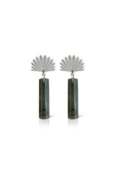 Boh Runga - Pounamu Pīwakawaka Drop Earring