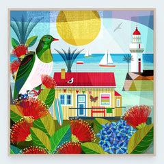 Box Frame Print - Kiwi Summer 4 | 30x30cm