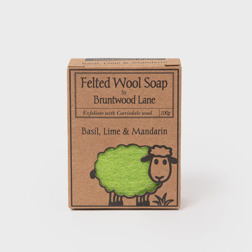 Felted Wool Soap Basil, Lime & Mandarin