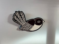 Ceramic Sgraffito NZ Birds Piwakawaka Fantail