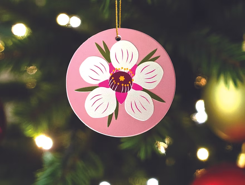 Ceramic Xmas Decoration set - Native Flowers