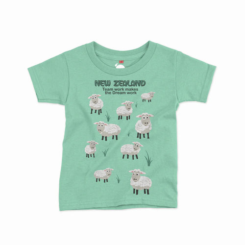 Childrens New Zealand T Shirt - All Over Sheep