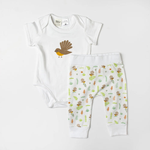 Coloured Fantail Bodysuit & Pants Set