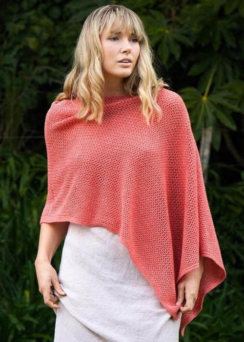 Cotton + Merino Mesh Poncho Carol