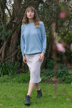 Cotton + Merino Penny Textured Jumper Sky 2